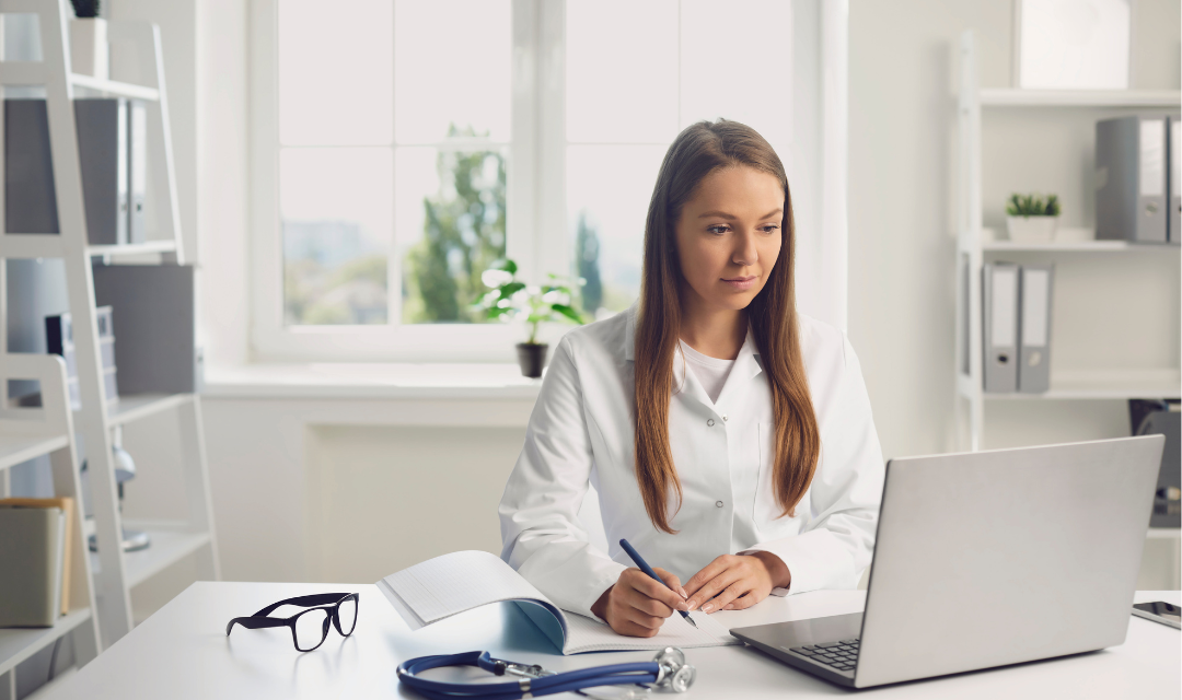 Provider at laptop